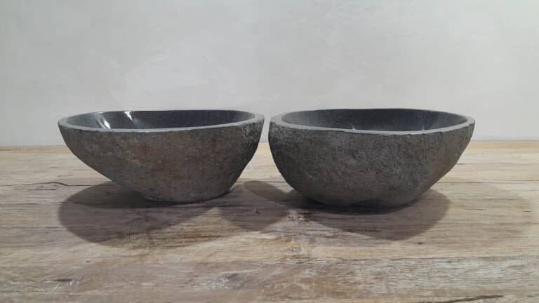 Rivierstenen waskommen set RS250302AB, 38x34x15 cm
