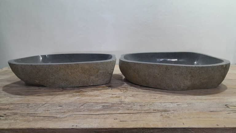 Rivierstenen waskommen set RXL250302AB, 64x42x15 cm