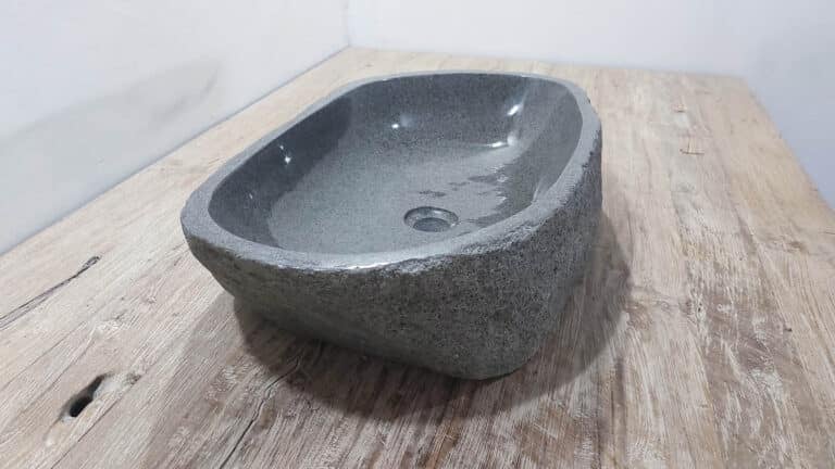 Wasbak riviersteen RXL250302, 61x35x15 cm