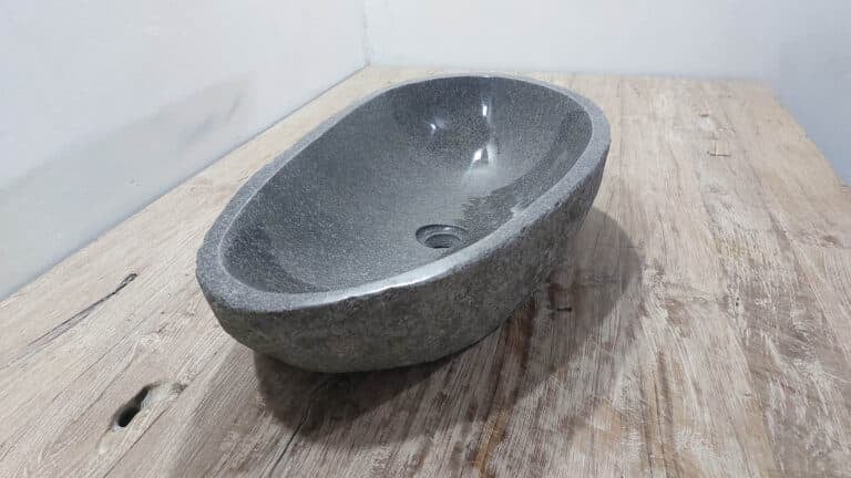 Wasbak riviersteen RXL250306, 67x36x15 cm
