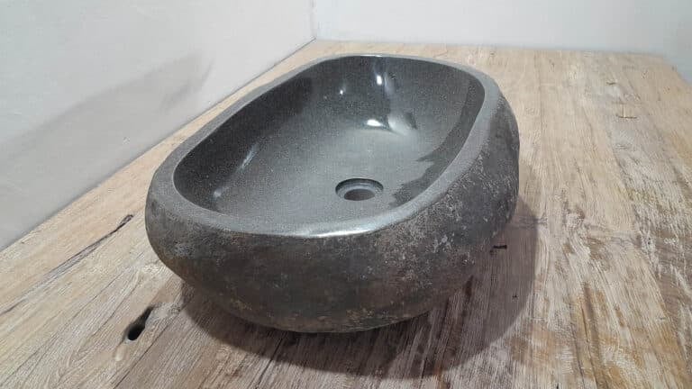 Wasbak riviersteen RXL250315, 61x35x15 cm
