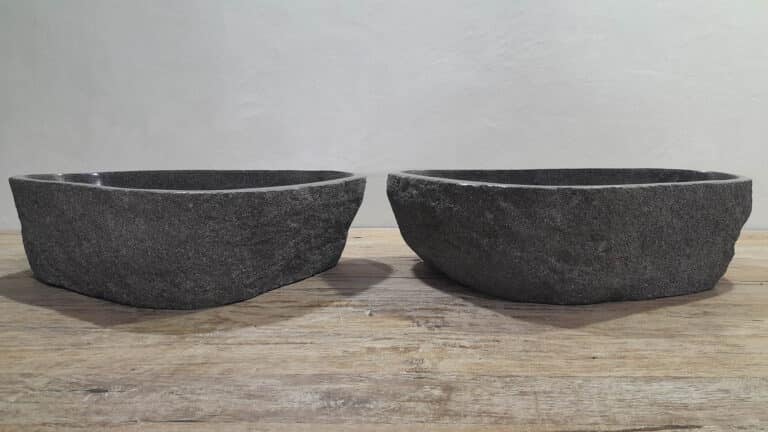 Wasbakken riviersteen set RL250306AB, 53x37x15 cm