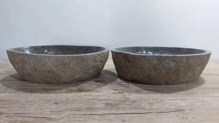 Wasbakken riviersteen set RL250311AB, 57x40x15 cm