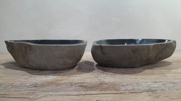 Wasbakken riviersteen set RL250338AB, 55x35x15 cm