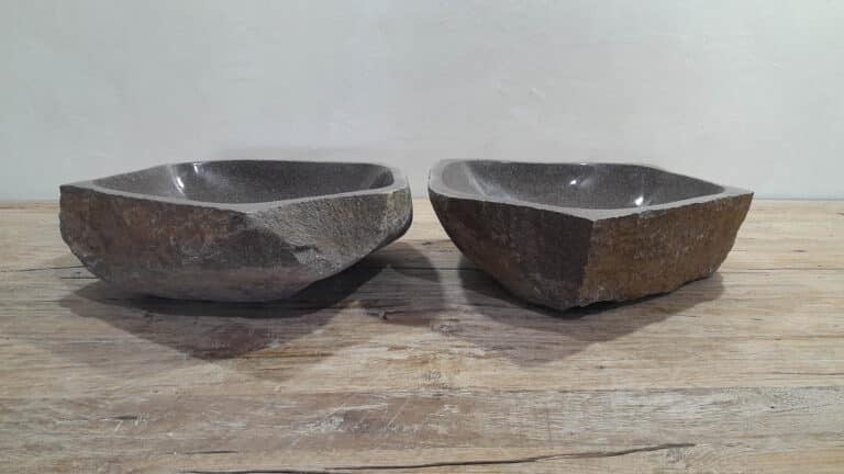Wasbakken riviersteen set RM250324AB, 42x41x15 cm