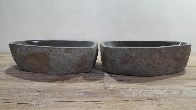 Waskommen riviersteen set RL250336AB, 53x36x15 cm