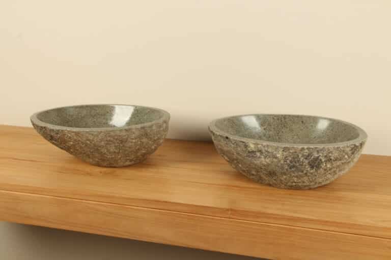 Waskommen riviersteen set RM070318AB, 44x43x15 cm
