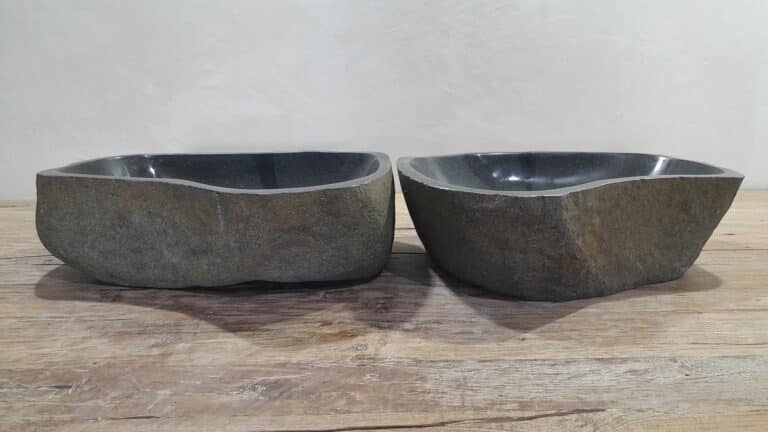 Waskommen riviersteen set RM250332AB, 46x38x15 cm