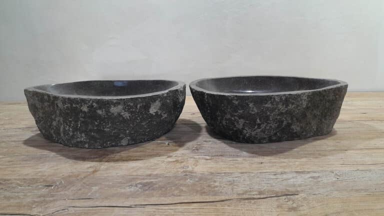 Wastafels riviersteen set RM250333AB, 46x35x15 cm