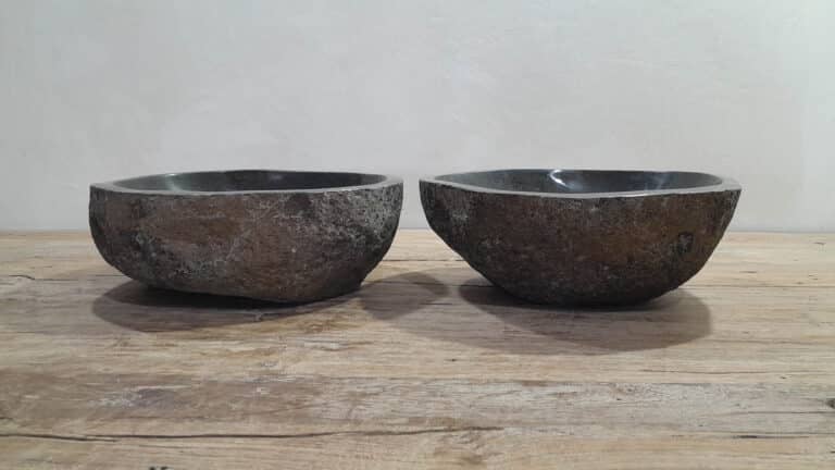 Wastafels riviersteen set RS250306AB, 39x35x15 cm