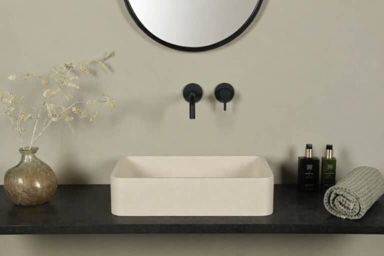 Waskom Terrazzo Zandkleur Rechthoek 50×32,5 cm | TRZ-504zs