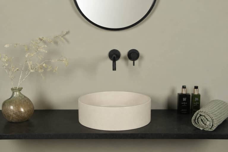 Terrazzo Waskom Zandkleur Rond 39×12 cm | TRZ-501zs