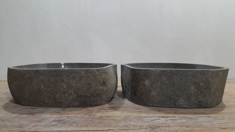 Wasbakken riviersteen set RM2511234AB, 44x41x15 cm
