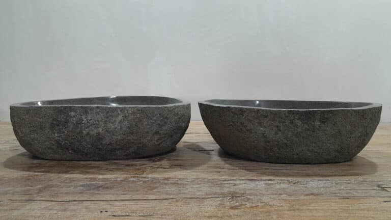 Waskommen riviersteen set RM2511226AB, 47x36x15 cm